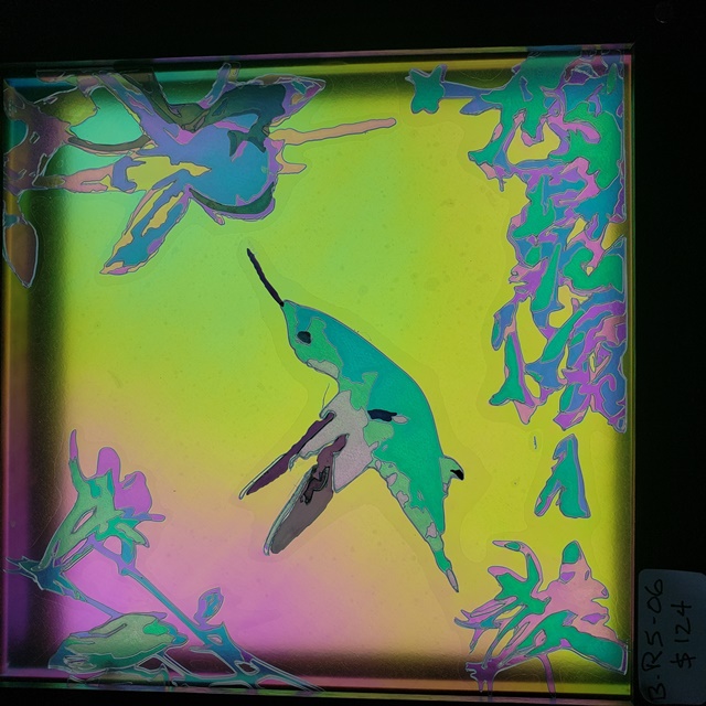 realistic hummingbird with flower